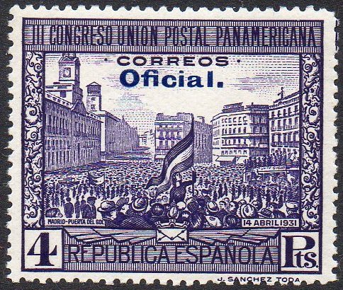 1931 Postal Union Congress Official Postage 4p Spain